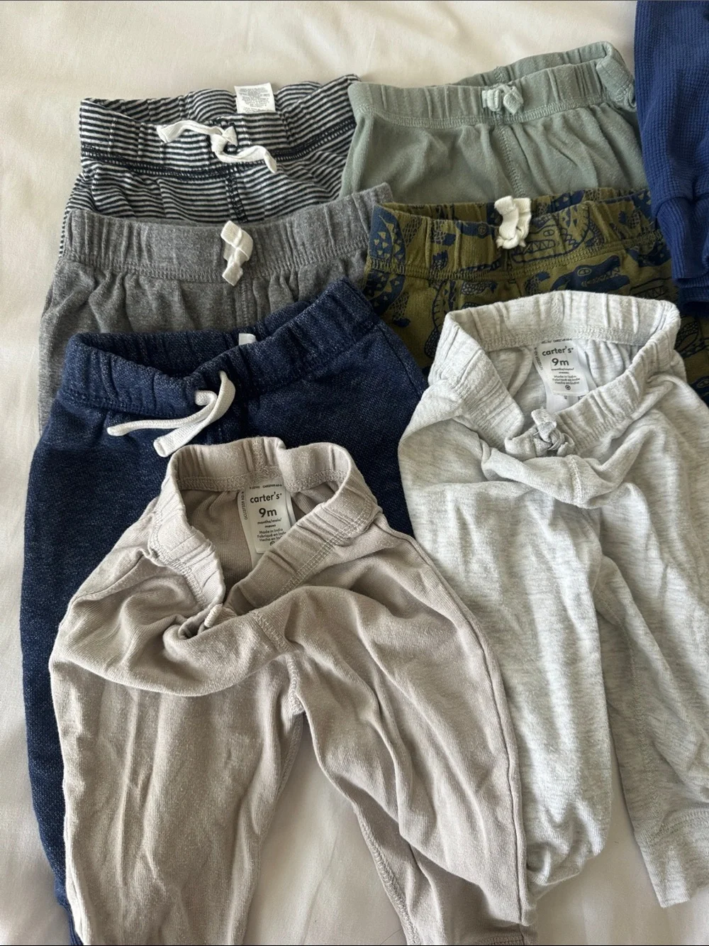 Bundle 7 Kids Pants 4Pack  9Months + 3pack 12 months+ blue outfit